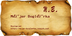 Májer Boglárka névjegykártya